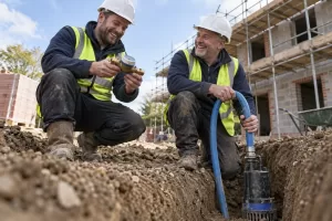 Two laughing engineers for construction dewatering RPS 368