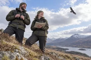 Two laughing rangers as golden eagles return England