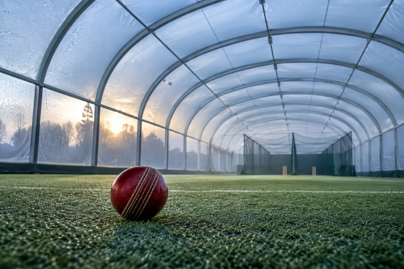 Empty all-weather cricket dome for fictional grassroots cricket domes 2026 editorial photograph