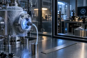 Cryogenic laboratory chamber for fictional National Quantum Standards Network editorial photograph
