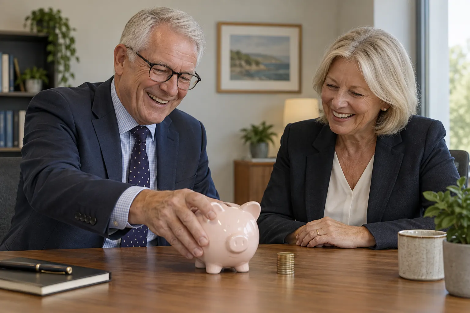 Two laughing advisers for Pension Schemes Act April 2026