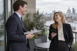 Two laughing advisers for PM call President Trump April 2026