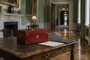 Empty ceremonial room for fictional Privy Council appointments June 2026 editorial photograph