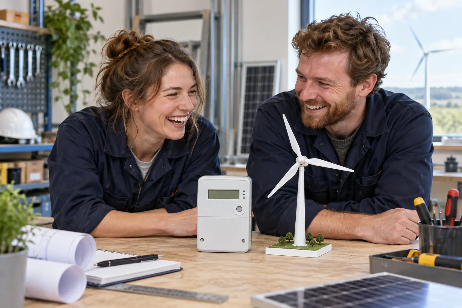 Two laughing engineers for reformed national pricing delivery plan