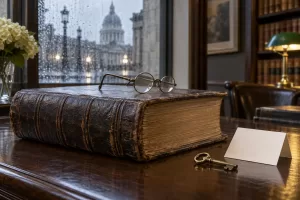 Original editorial photograph of an old lawbook with glasses for Vagrancy Act repeal 2026