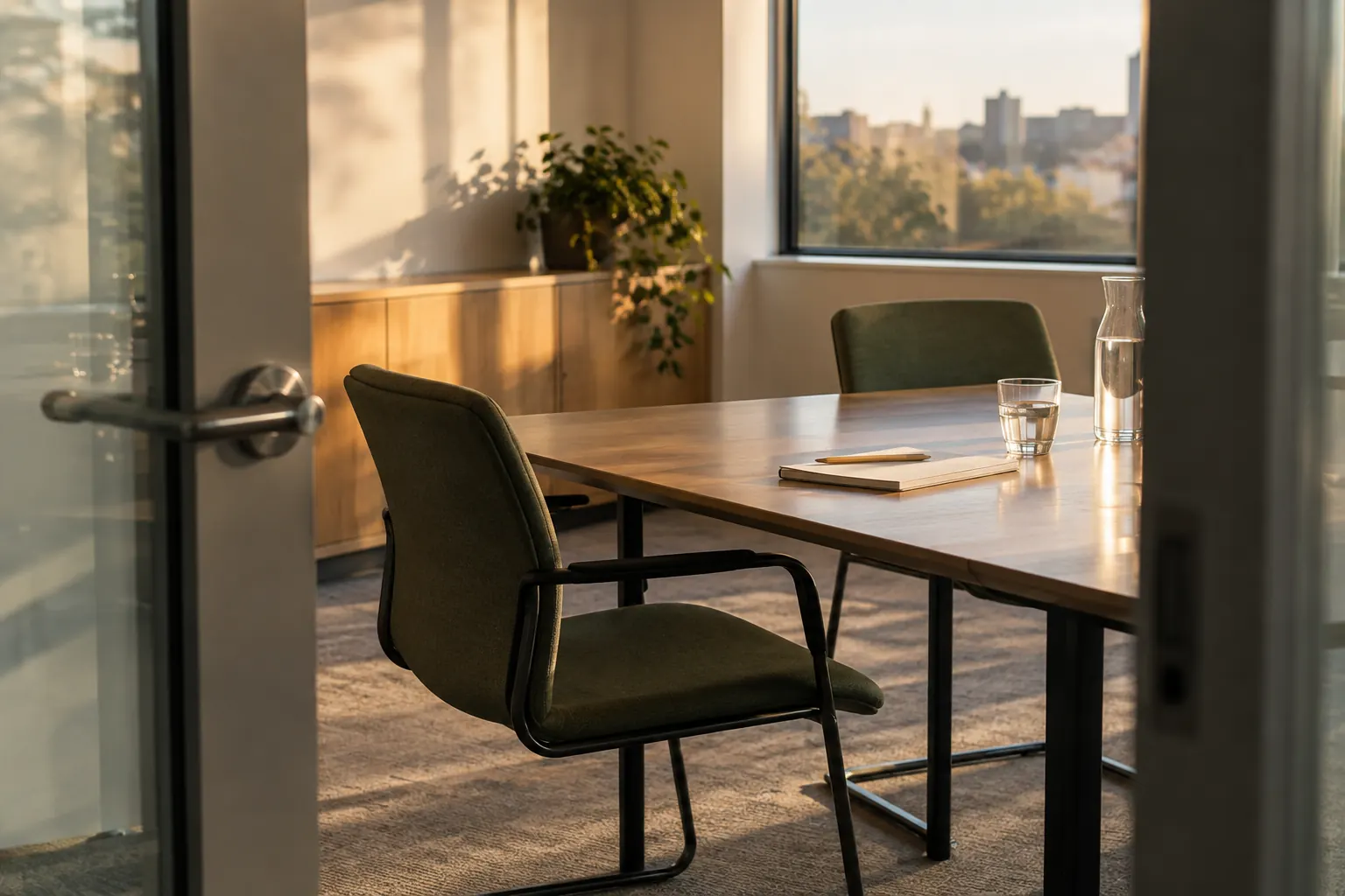 Empty civic meeting room for fictional Youth Guarantee lead non executive director 2026 editorial image